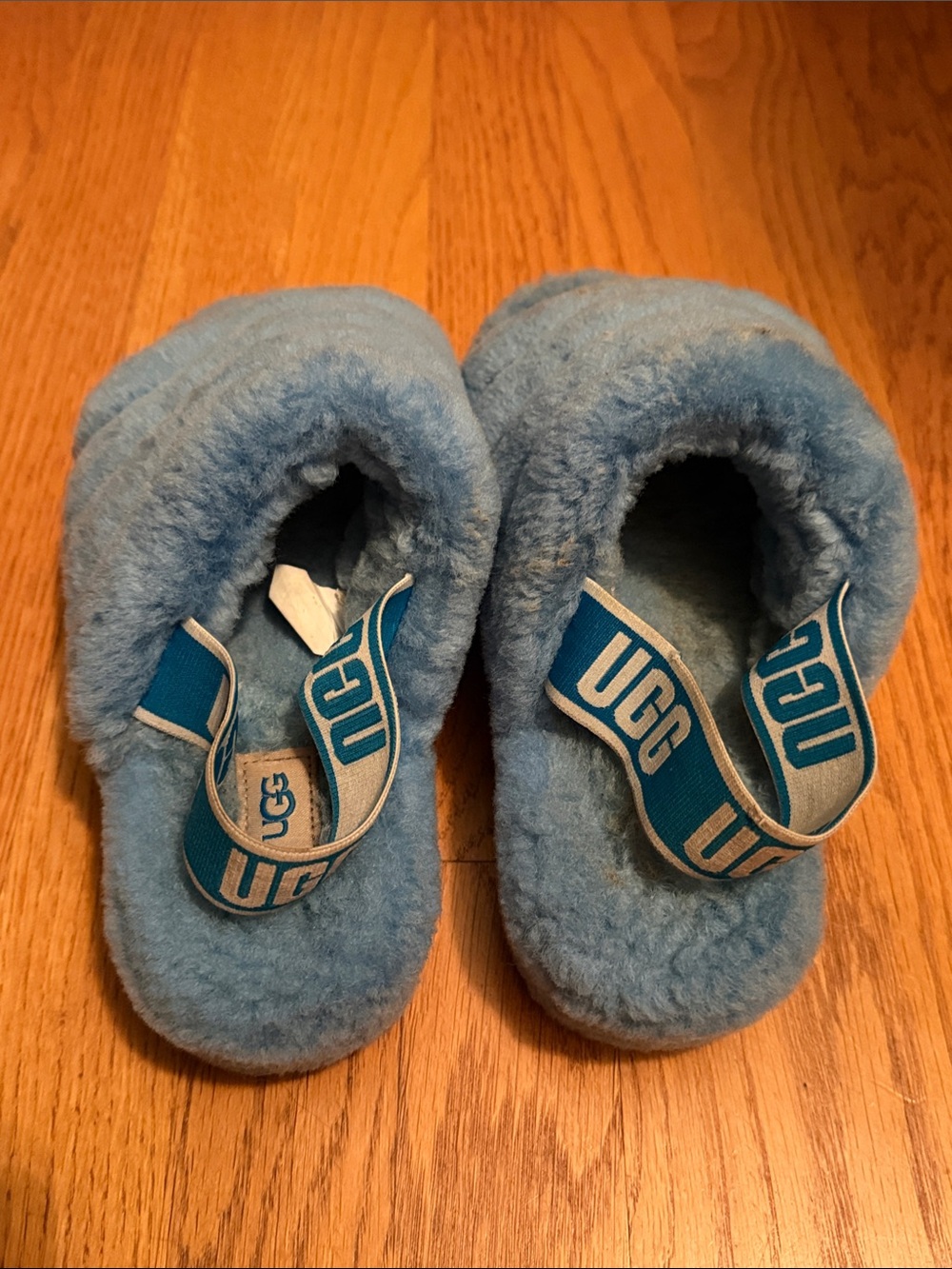 UGG Fluff Yeah Slide Slippers Blue Size 7 - Picture 2 of 9